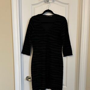 Sandwich Chic Black Zebra Pattern Long Sleeve Dress